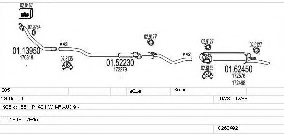 MTS C260492008477 Exhaust System